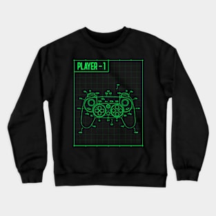 Player 1 Gaming Controller Crewneck Sweatshirt